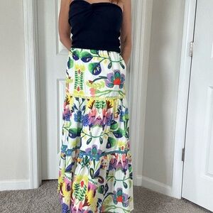 Joy Joy Colorful Floral Maxi Skirt
